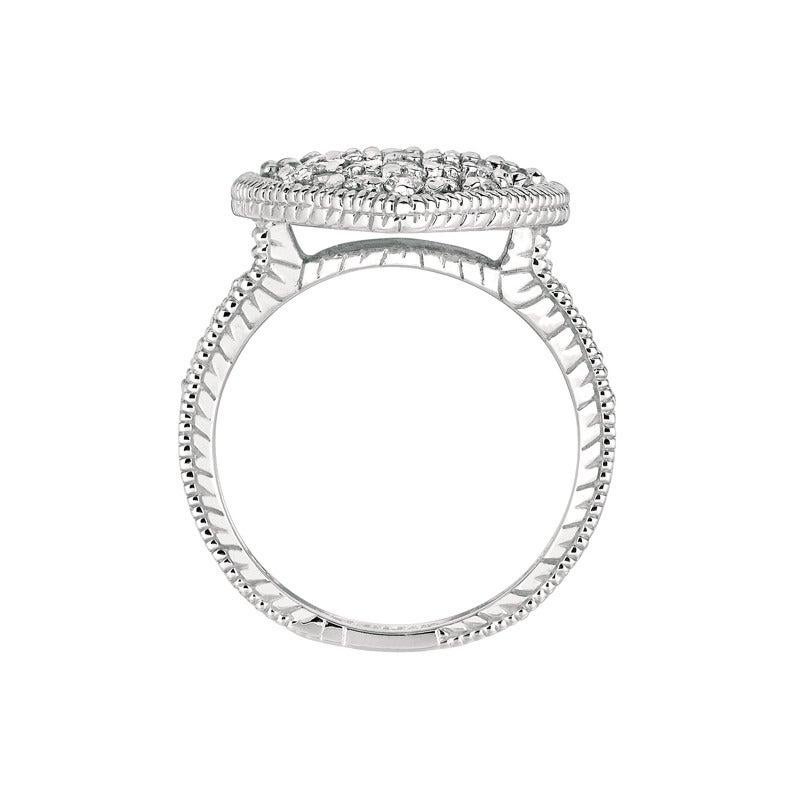 For Sale:  1.00 Carat Natural Diamond Heart Ring Band G SI 14 Karat White Gold 3