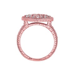 1.00 Carat Natural Diamond Heart Ring Band G SI 14 Karat Rose Gold