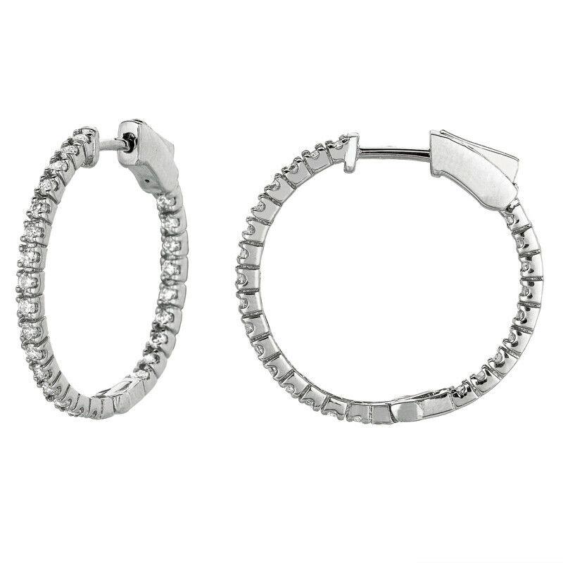 1.00 Carat Natural Diamond Hoop Earrings G SI 14K White Gold

100% Natural, Not Enhanced in any way Round Cut Diamond Earrings
1.00CT 
G-H 
SI  
14K White Gold,  3.9 grams,  Prong Style
15/16 inch in height, 1/16 inch in width
50 diamonds