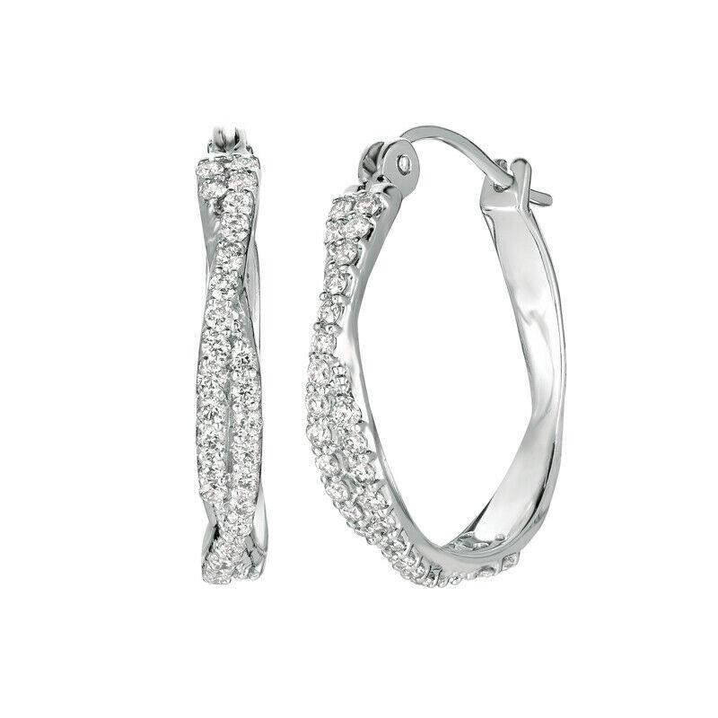 1.00 Carat Natural Diamond Hoop Earrings G SI 14K White Gold

100% Natural, Not Enhanced in any way Round Cut Diamond Earrings
1.00CT
G-H 
SI  
14K White Gold  3.4 grams, Pave style 
13/16 inch in height, 1/8 inch in width
52 diamonds

E5548-1W
ALL