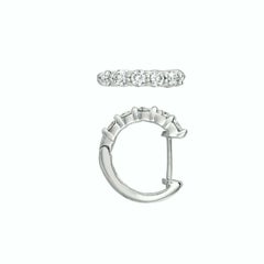Créoles G SI en or blanc 14 carats avec diamants naturels de 1,00 carat