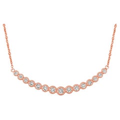 Collier en or rose 14 carats avec chaîne G SI et diamants naturels de 1,00 carat