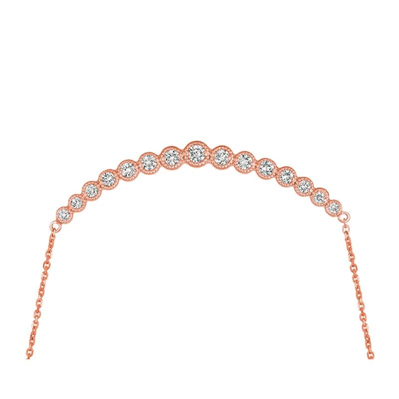Contemporaneo Collana con diamanti naturali da 1,00 carati in oro rosa 14 carati G SI in vendita