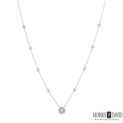 1,00 Karat natürlicher Diamant Halskette 14 Karat Weißgold Kette