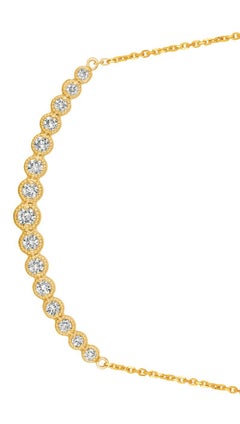 Collana di diamanti naturali da 1,00 carati in oro giallo 14 carati G SI