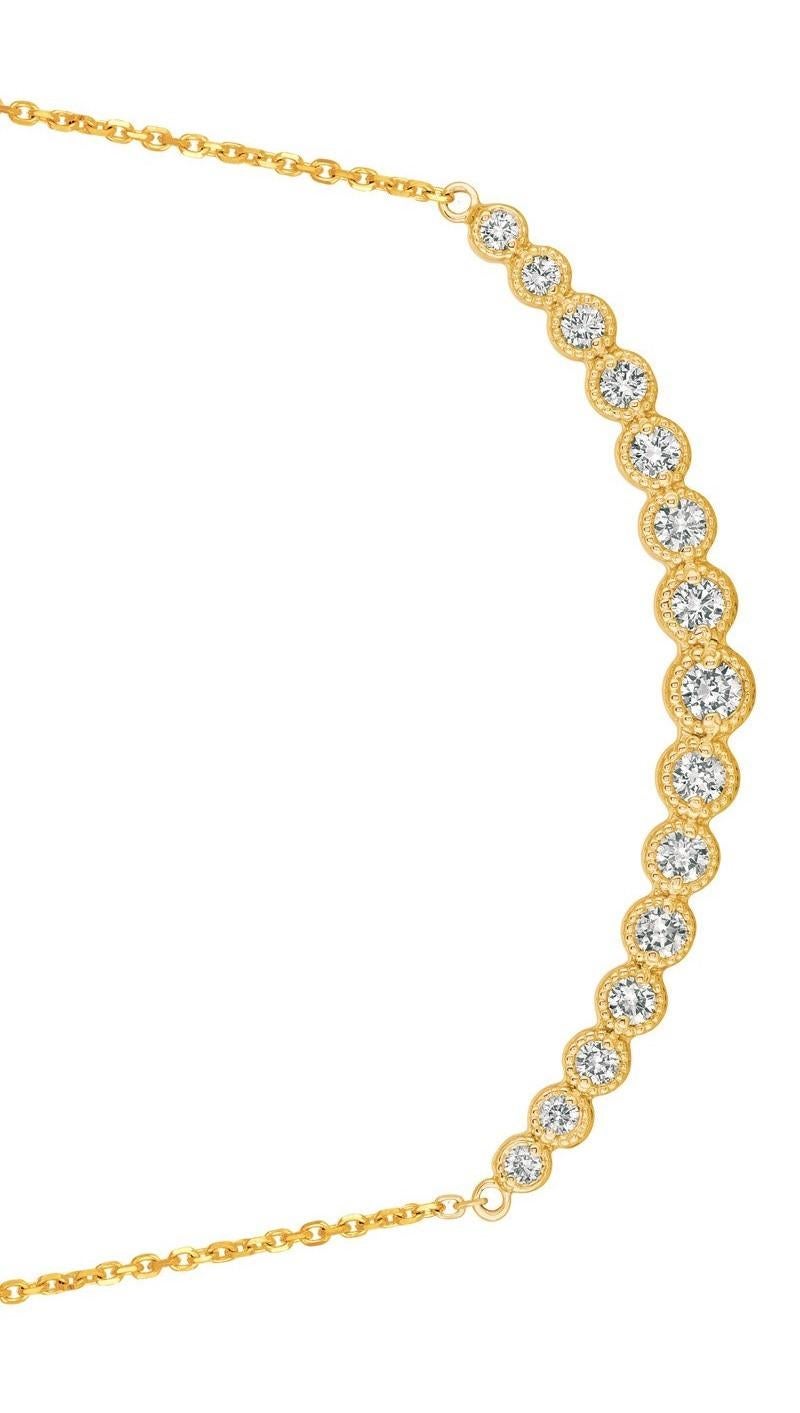 yellow 14k gold si necklace with diamond