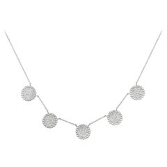 1.00 Carat Natural Diamond Necklace G SI 14 Karat White Gold