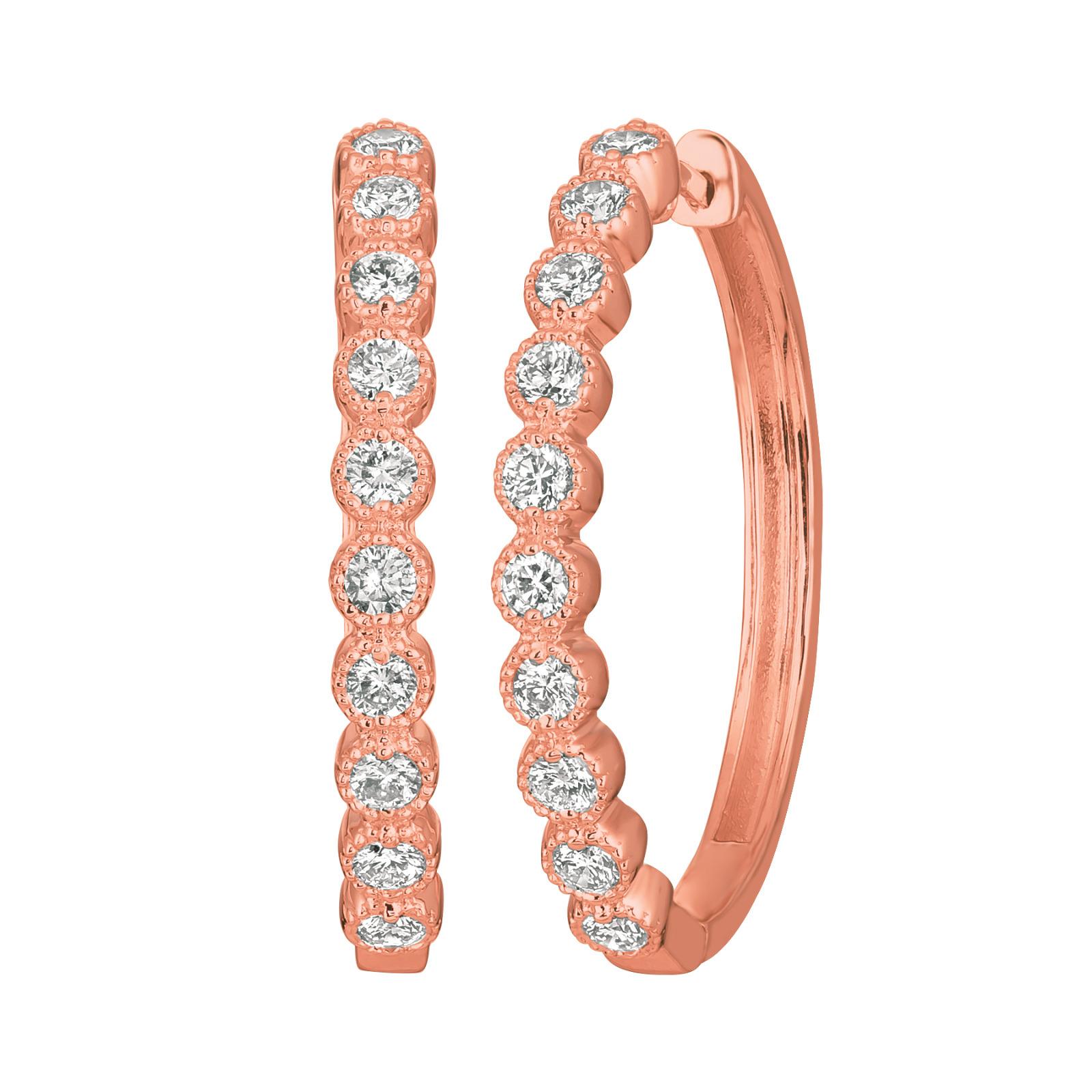 1,00 Karat natürlicher Diamant Oval Creolen G SI 14 Karat Gelbgold (Zeitgenössisch) im Angebot