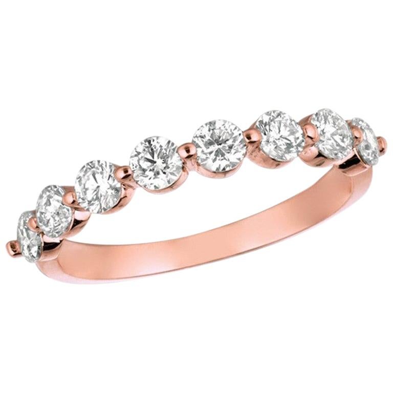 For Sale:  1.00 Carat Natural Diamond Ring G SI 14 Karat Rose Gold