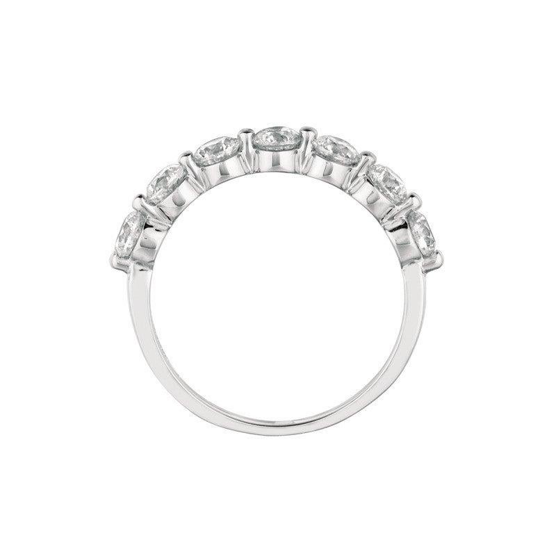 For Sale:  1.00 Carat Natural Diamond Ring G SI 14 Karat White Gold 8 Stones 2