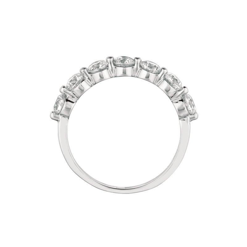 For Sale:  1.00 Carat Natural Diamond Ring G SI 14 Karat White Gold 8 Stones 4