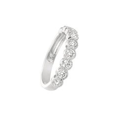 1.00 Carat Natural Diamond Ring G SI 14 Karat White Gold 9 Stones