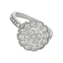 1.00 Carat Natural Diamond Ring G SI 14 Karat White Gold