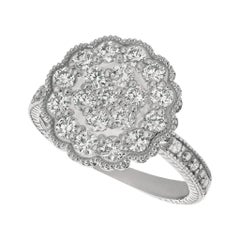 Bague en or blanc 14 carats avec diamants naturels de 1,00 carat G SI