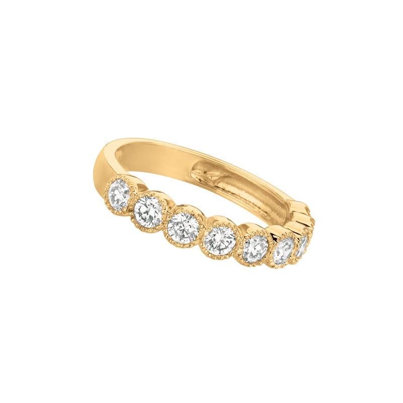 For Sale:  1.00 Carat Natural Diamond Ring G SI 14 Karat Yellow Gold 9 Stones 3