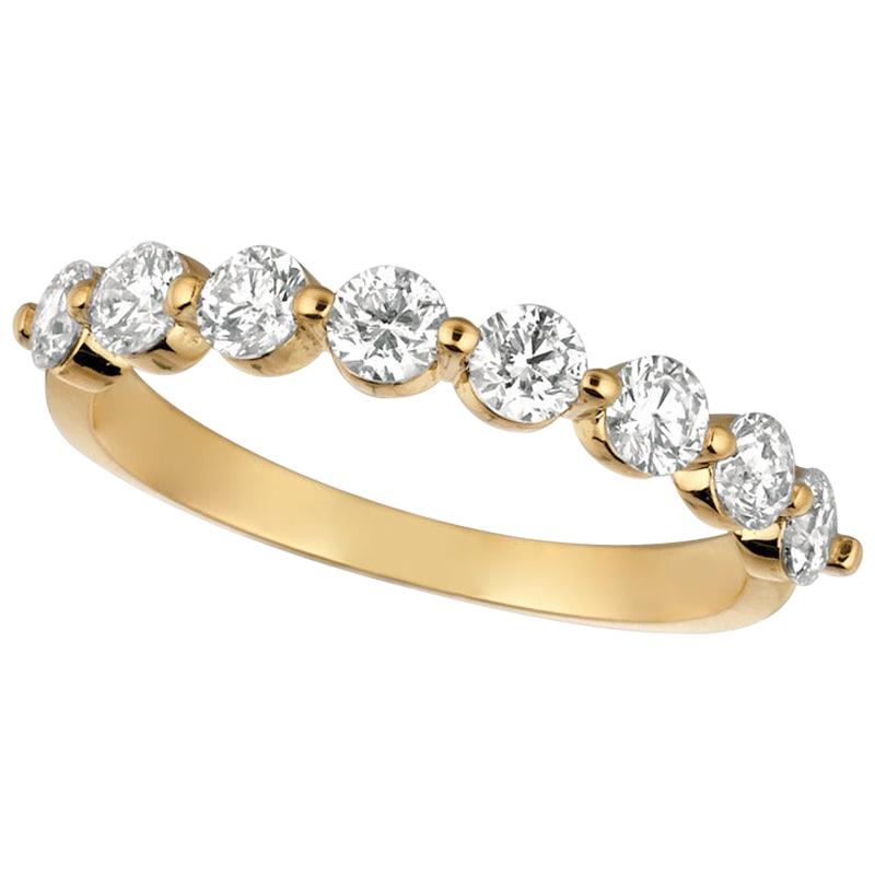 1.00 Carat Natural Diamond Ring G SI 14 Karat Yellow Gold For Sale