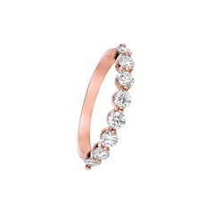 1.00 Carat Natural Diamond Ring G SI 14 Karat Rose Gold 8 Stones
