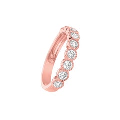 1.00 Carat Natural Diamond Ring G SI 14 Karat Rose Gold 9 Stones