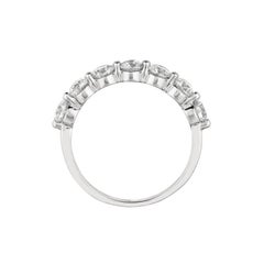 1.00 Carat Natural Diamond Ring G SI 14 Karat White Gold 8 Stones
