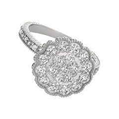 1.00 Carat Natural Diamond Ring G SI 14 Karat White Gold