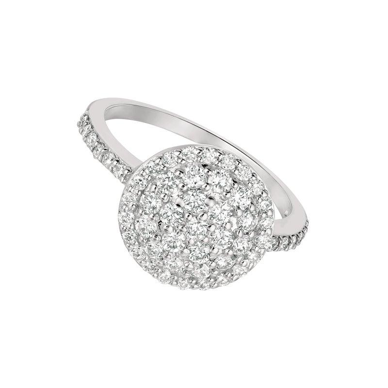 For Sale:  1.00 Carat Natural Diamond Round Pave Ring G SI 14 Karat White Gold 3