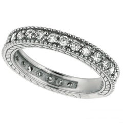 1.00 Carat Natural Diamond Sizeable Eternity Ring Band G SI 14k White Gold