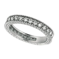 1.00 Carat Natural Diamond Sizeable Eternity Ring Band G SI 14k White Gold