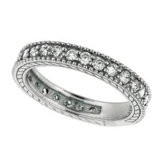 1,00 Quilate Diamante Natural Tamaño Anillo Eternidad Banda G SI Oro Blanco 14k