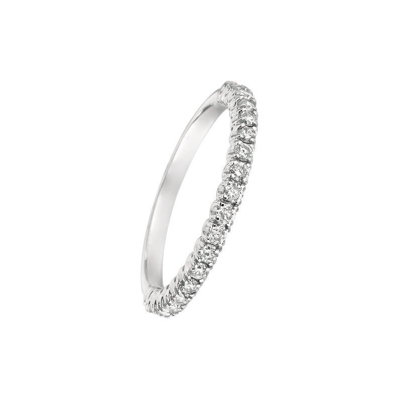 For Sale:  1.00 Carat Natural Diamond Stackable Ring G SI 14 Karat White Gold 2
