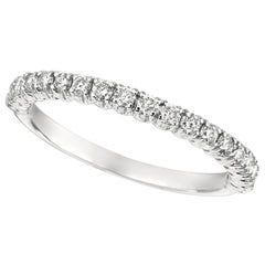 1.00 Carat Natural Diamond Stackable Ring G SI 14 Karat White Gold