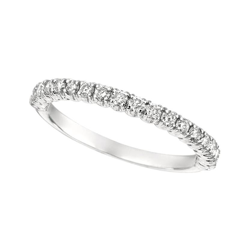 For Sale:  1.00 Carat Natural Diamond Stackable Ring G SI 14 Karat White Gold