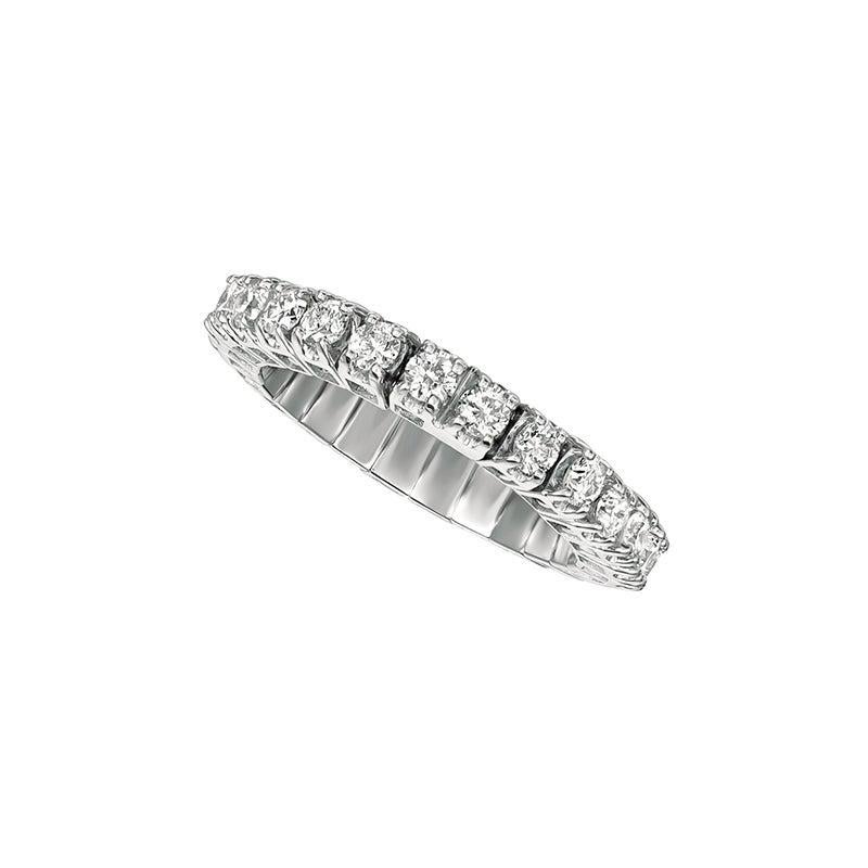 For Sale:  1.00 Carat Natural Diamond Stretchable Eternity Band Ring G SI 14k White Gold 2