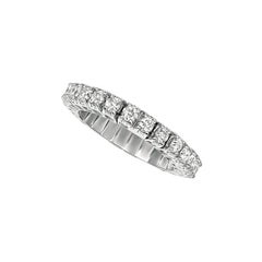 1.00 Carat Natural Diamond Stretchable Eternity Band Ring G SI 14k White Gold