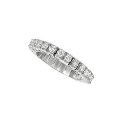 1.00 Carat Natural Diamond Stretchable Eternity Band Ring G SI 14k White Gold