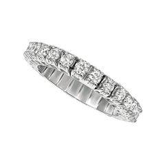 1.00 Carat Natural Diamond Stretchable Eternity Band Ring G SI 14k White Gold