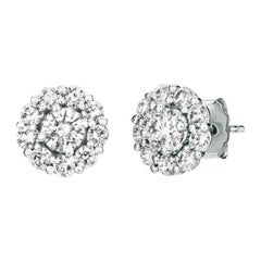 1.00 Carat Natural Diamond Stud and Jacket Earrings G-H SI 14 Karat White Gold