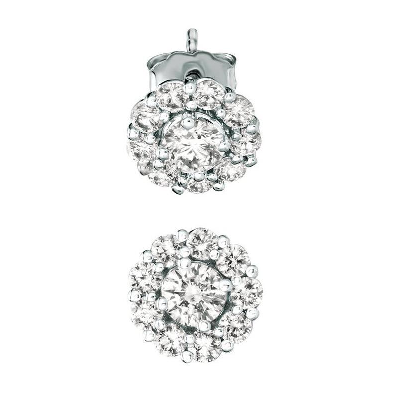 Contemporary 1.00 Carat Natural Diamond Stud and Jacket Earrings G-H SI 14 Karat White Gold For Sale