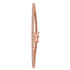 1,00 quilates de diamantes naturales Pulsera de tenis G SI 14 quilates de oro rosa