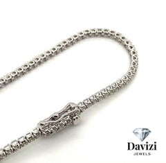 Bracelet tennis G SI en or blanc 14 carats avec diamants naturels de 1,00 carat