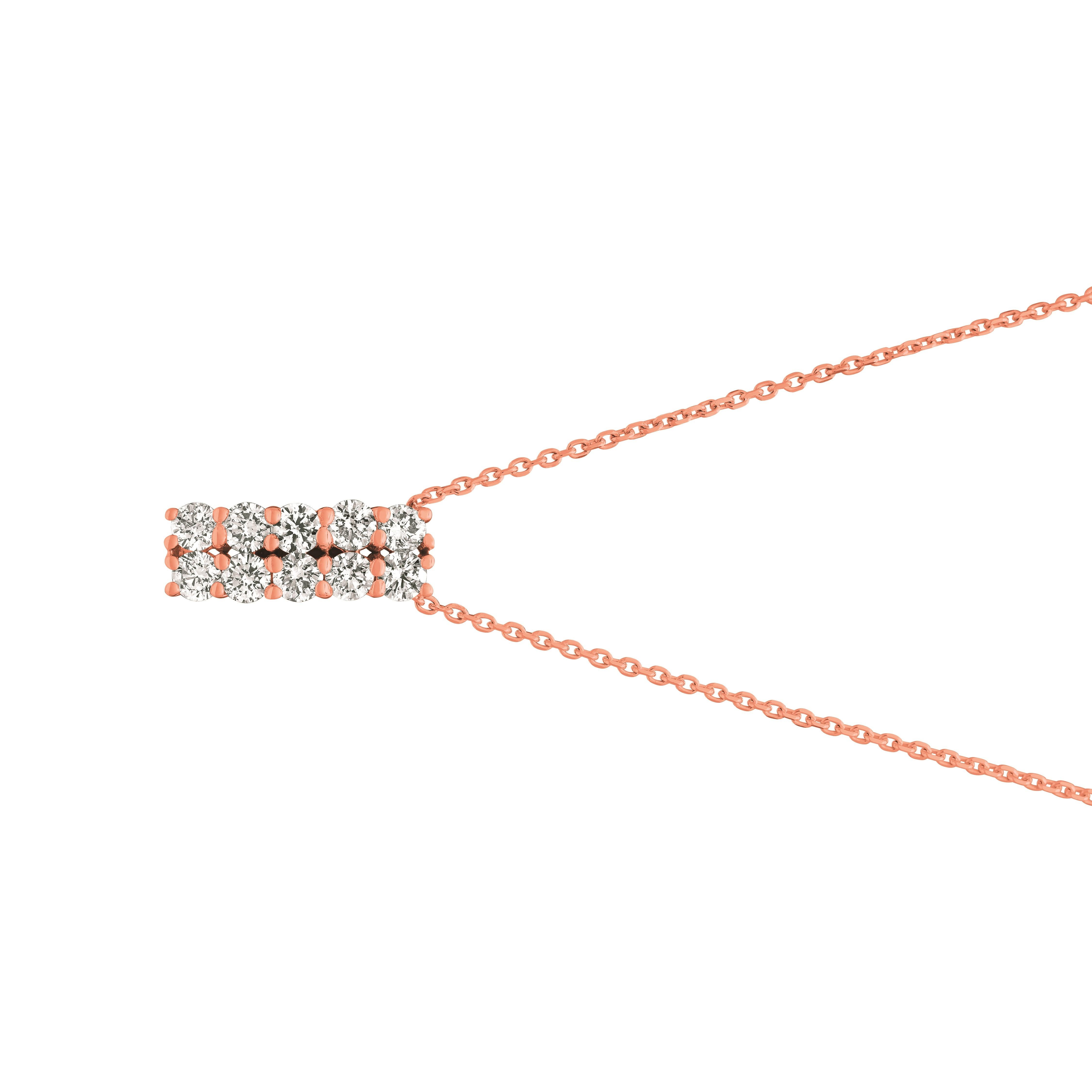 1.01 Carat Natural Diamond 2 Rows Necklace 14K Rose Gold G SI 18 inches chain

100% Natural Diamonds, Not Enhanced in any way Round Cut Diamond Necklace
1.01CT
G-H
SI
14K Rose Gold, Prong style , 3.2 grams
5/8 inch in height, 3/16 inch in width
10