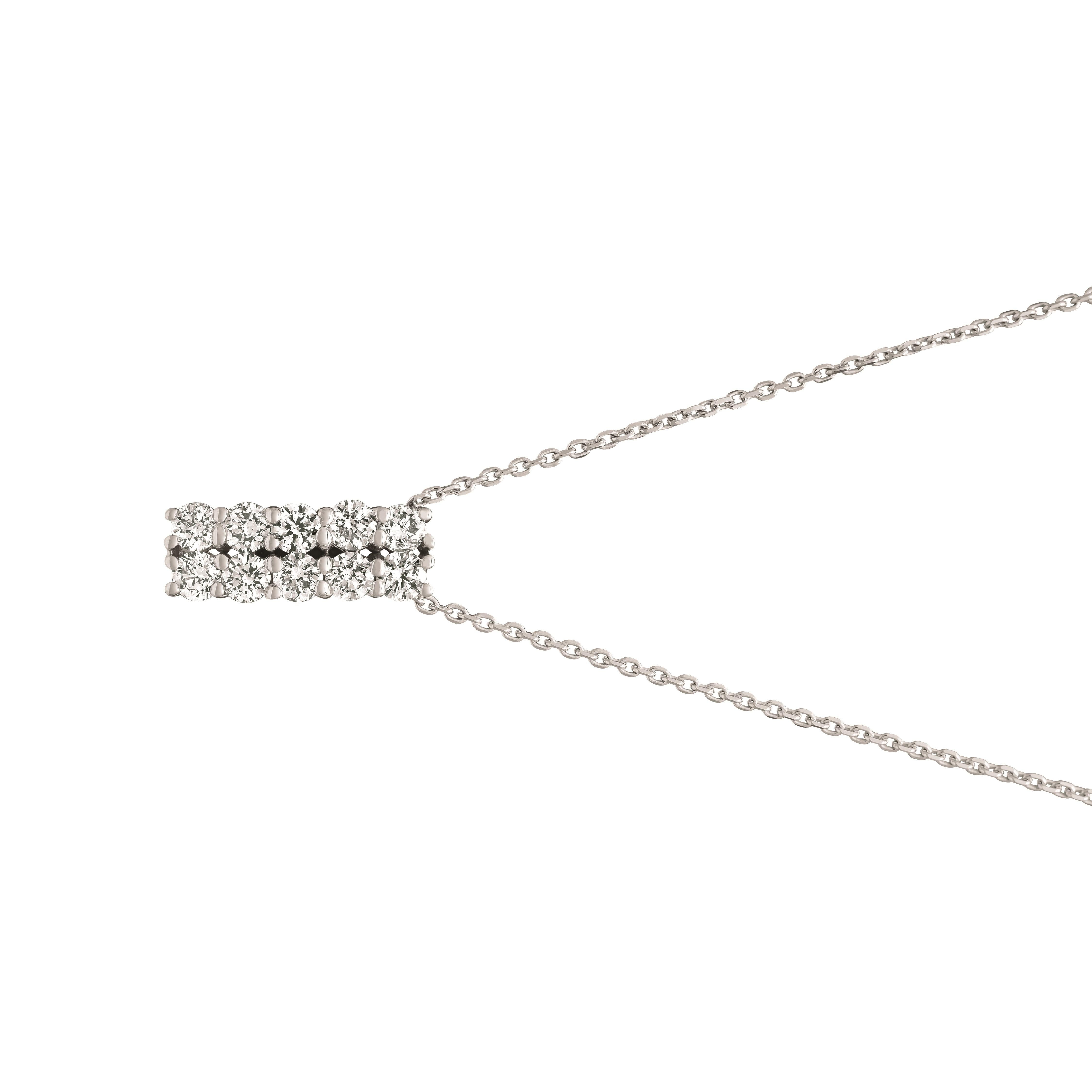 1.01 Carat Natural Diamond 2 Rows Necklace 14K White Gold G SI 18 inches chain

100% Natural Diamonds, Not Enhanced in any way Round Cut Diamond Necklace
1.01CT
G-H
SI
14K White Gold, Prong style , 3.2 grams
5/8 inch in height, 3/16 inch in width
10