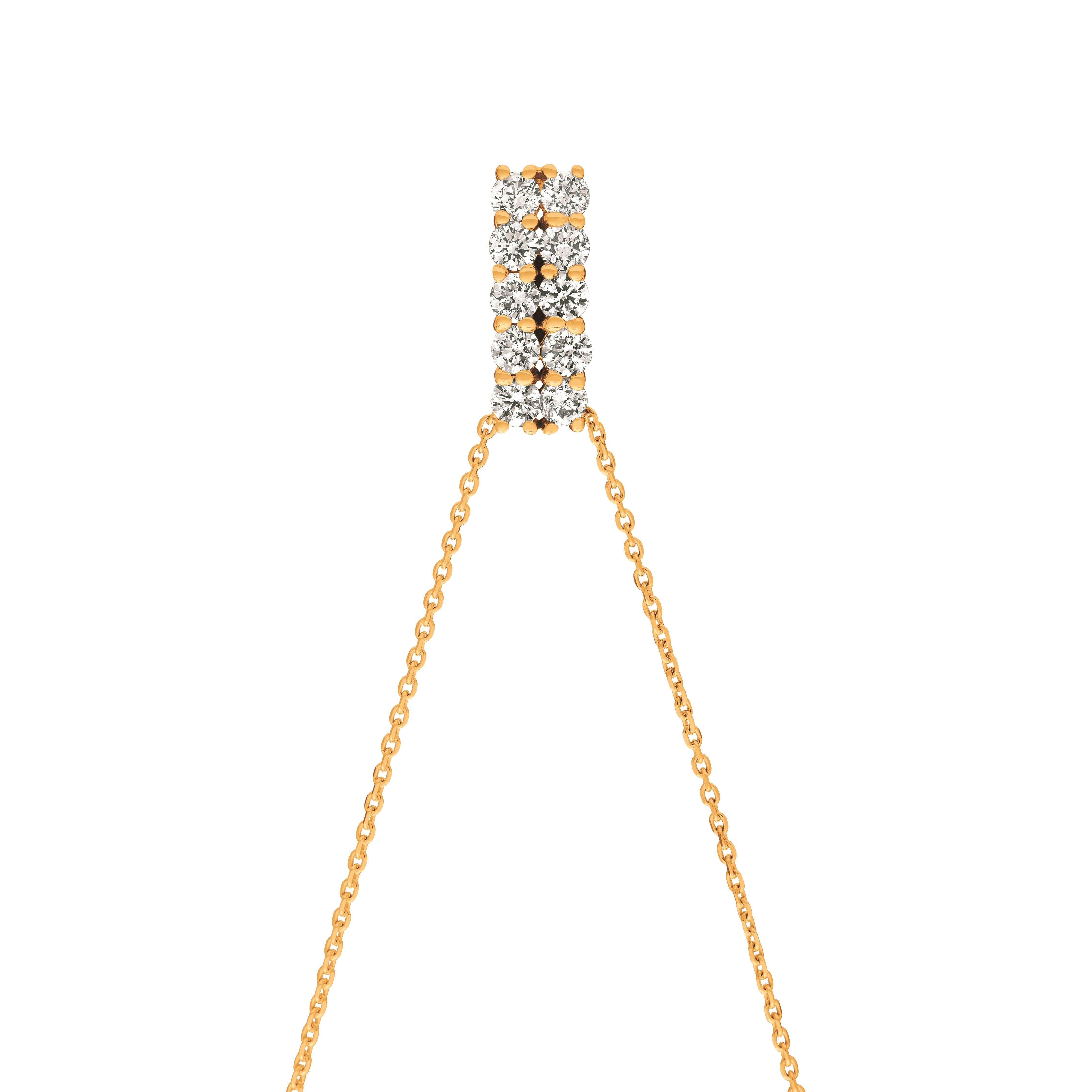 1,00 Karat natürlicher Diamant zweireihige Halskette 14 Karat Gelbgold G-H SI (Zeitgenössisch) im Angebot