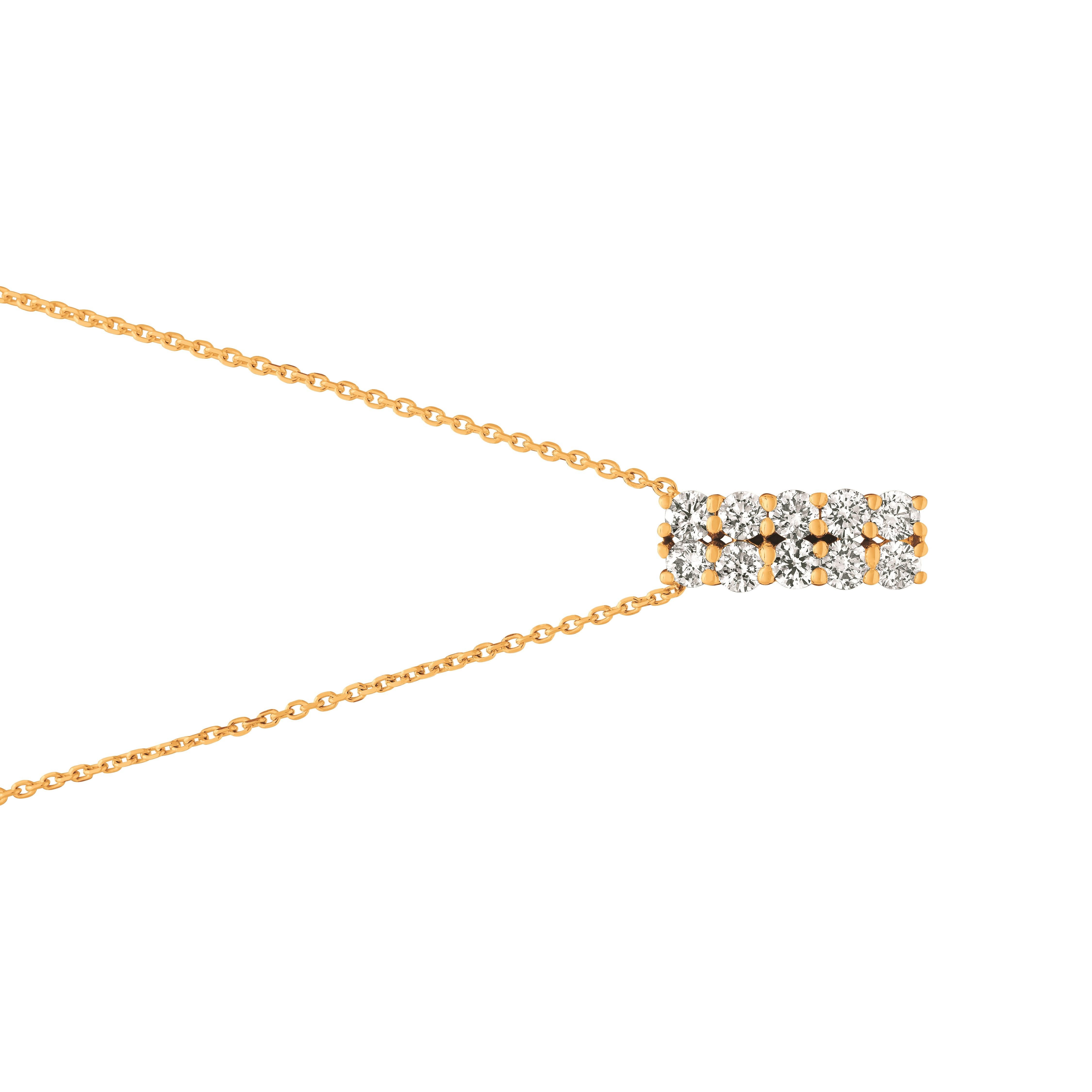 1,00 Karat natürlicher Diamant zweireihige Halskette 14 Karat Gelbgold G-H SI (Rundschliff) im Angebot