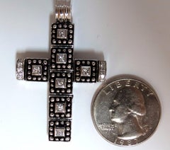 1.00 Carat Natural Diamonds Gothic Cross Pendant