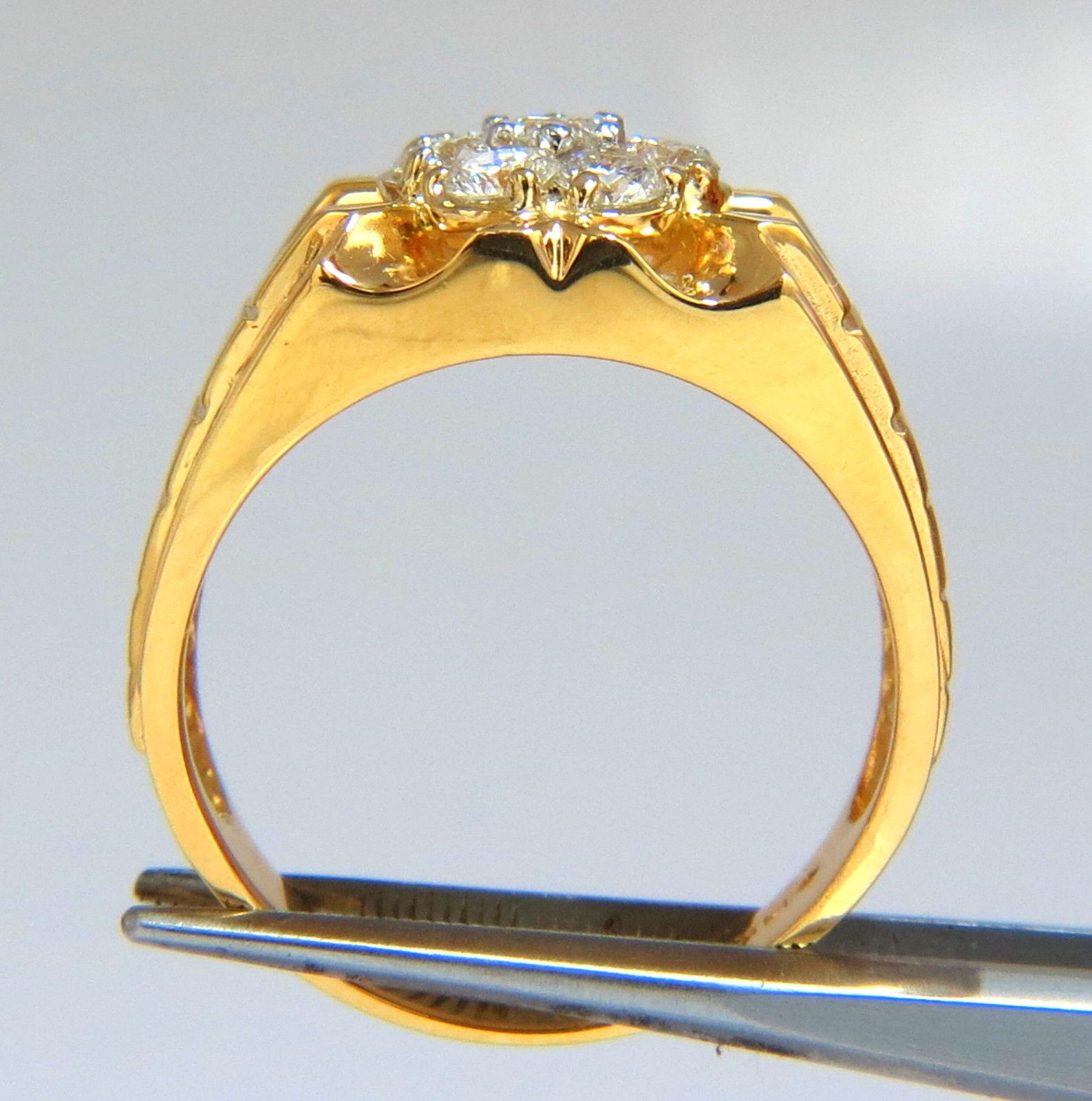 Round Cut 1.00 Carat Natural Diamonds Men's Ring G/Vs 14 Karat