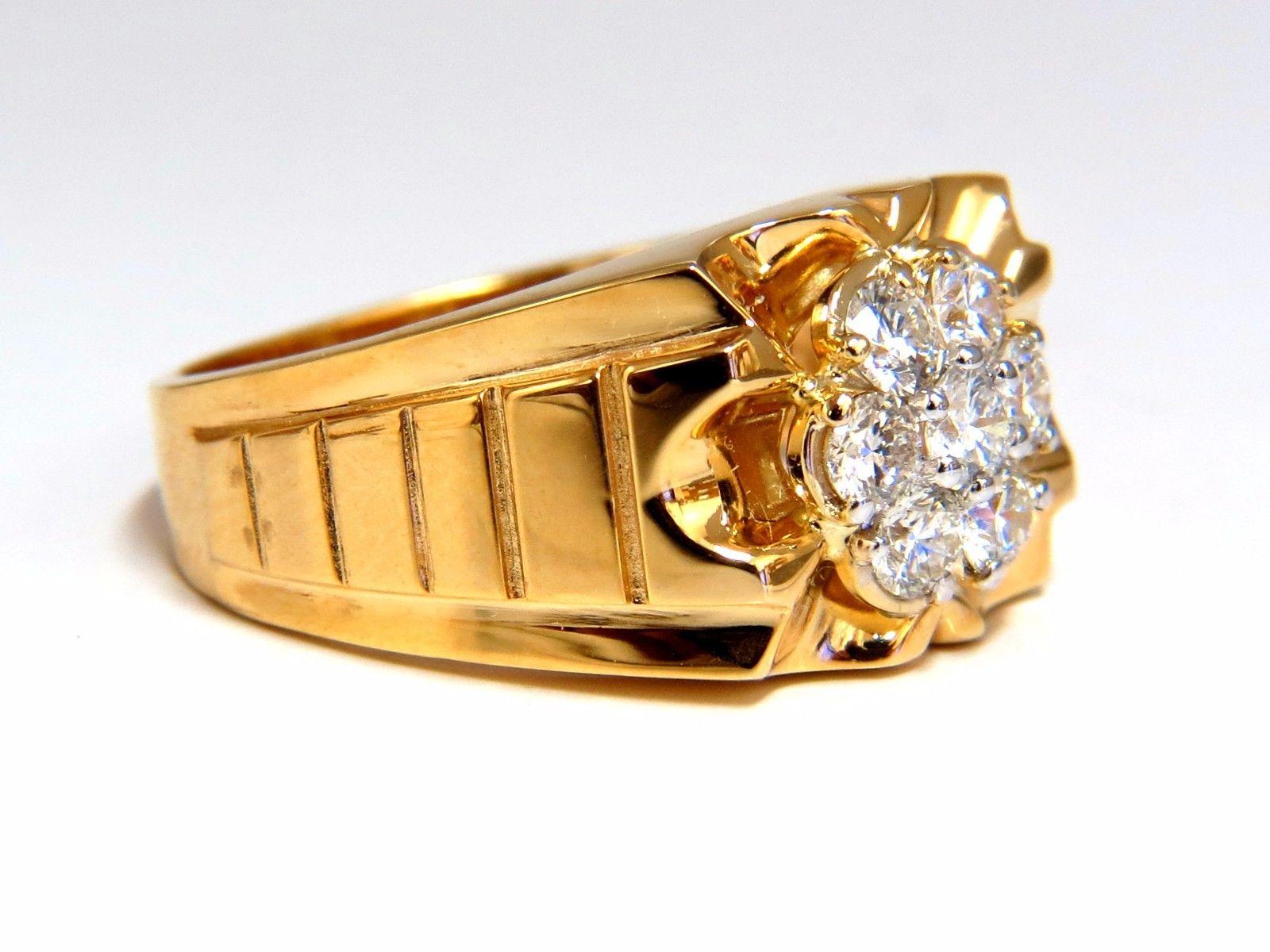 1.00 Carat Natural Diamonds Men's Ring G/Vs 14 Karat In New Condition In New York, NY