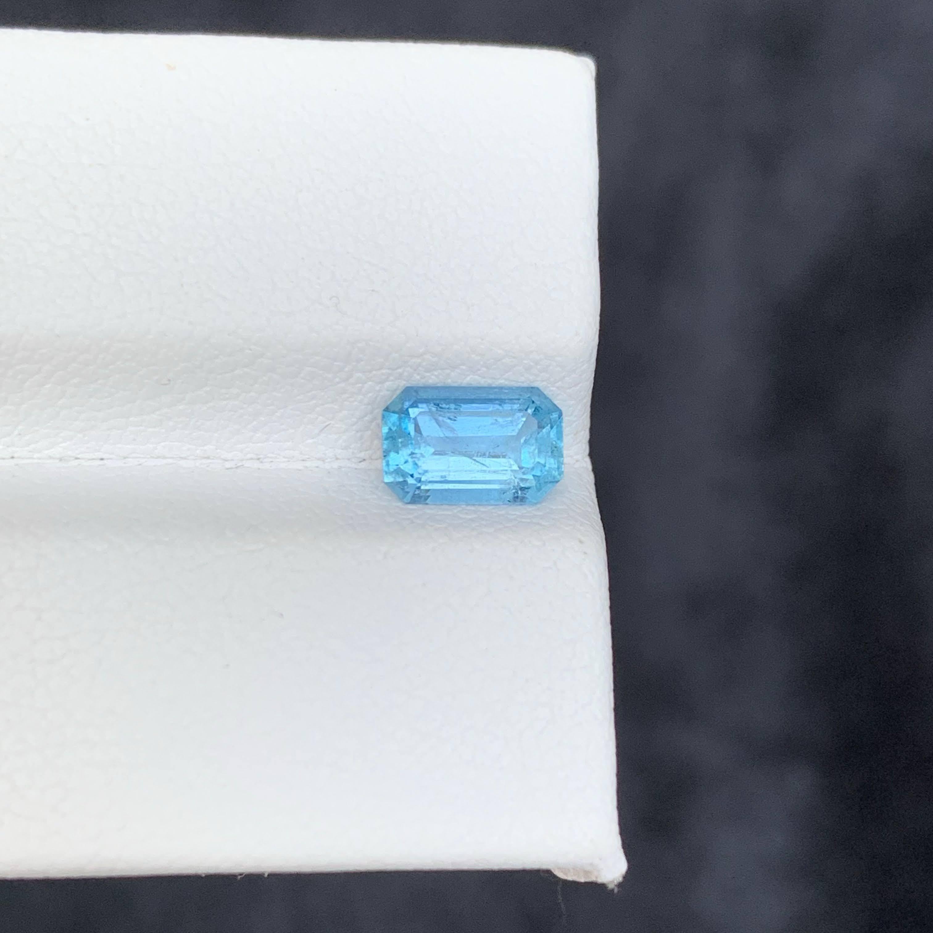 1,00 Karat Natürlicher loser blauer Aquamarin Stein Smaragdschliff Vietnamesischer Edelstein im Angebot 4