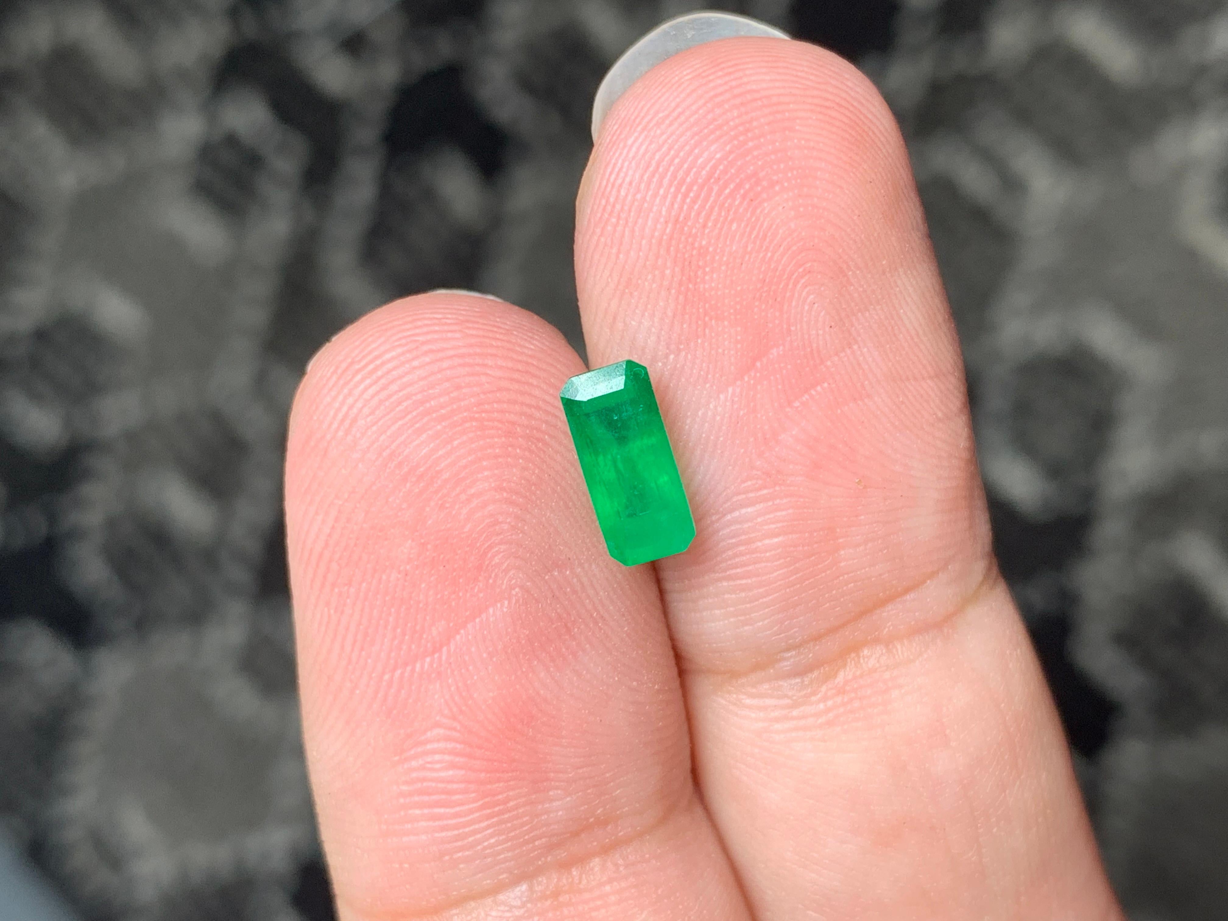 Loose Emerald

Weight: 1.00 Carats
Dimension: 8.4 x 3.9 x 4 Mm
Origin: Swat Pakistan
Cut: Emerald 
Color: Green
Treatment: Non
Certificate: On Demand

The Swat Emerald, also known as the Mingora Emerald, is a rare and highly prized gemstone