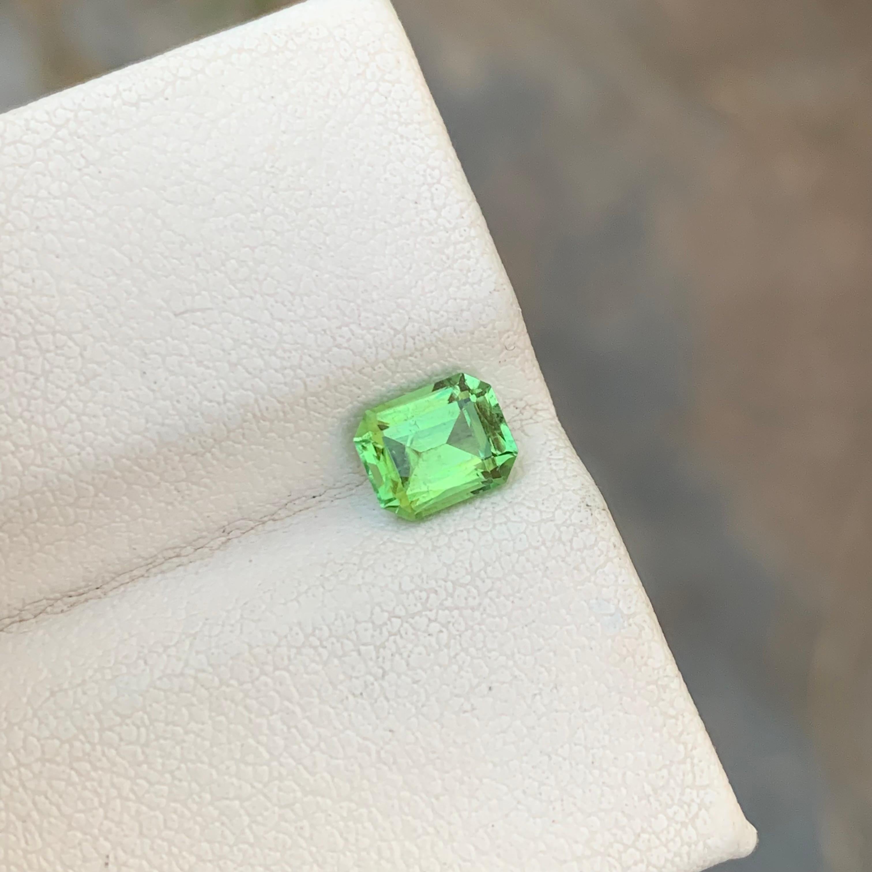 1.00 Carat Natural Loose Green Tourmaline Emerald Shape Gem For Jewellery Making For Sale 4
