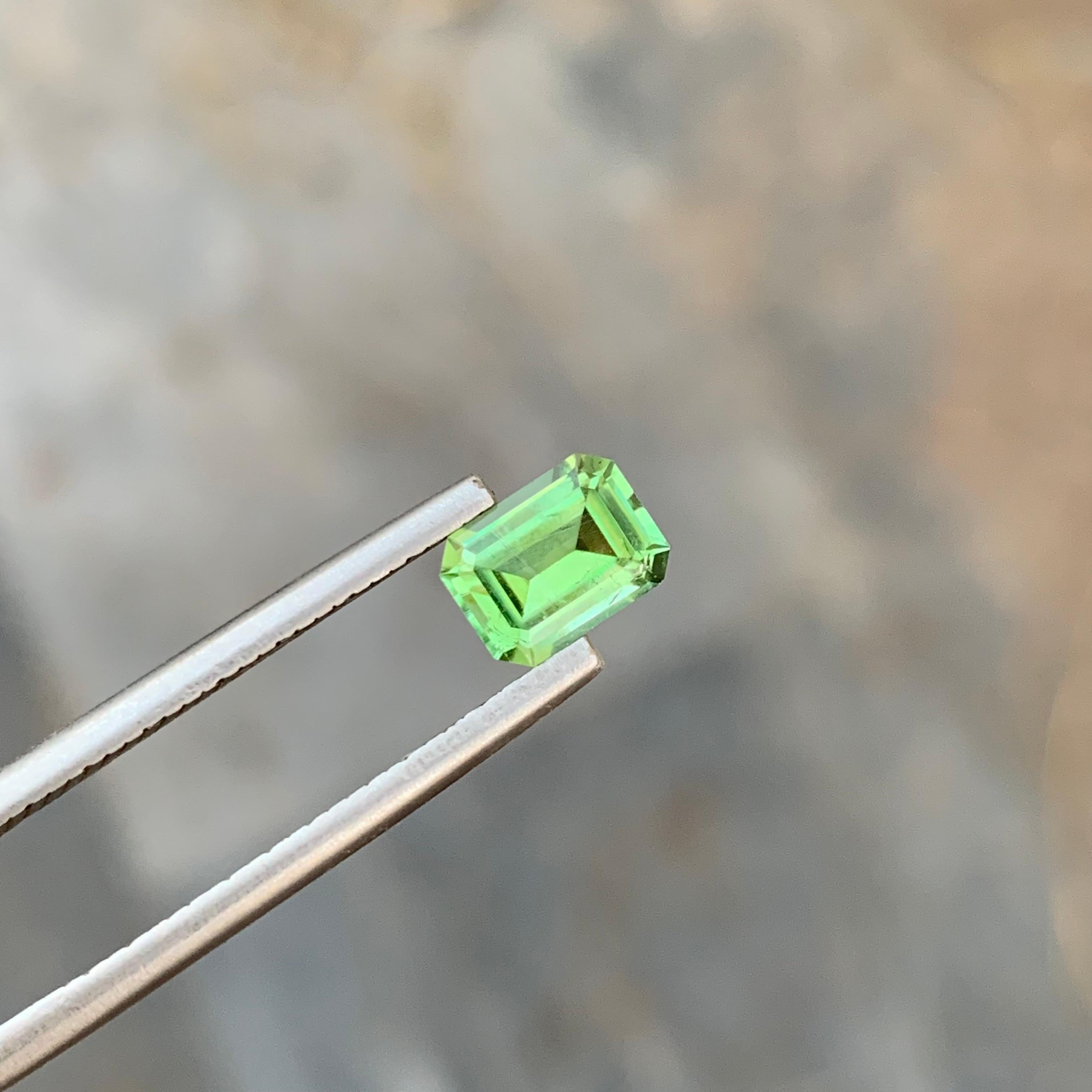 Tourmaline verte naturelle non sertie de 1,00 carat en forme d'émeraude pour la fabrication de bijoux en vente 5